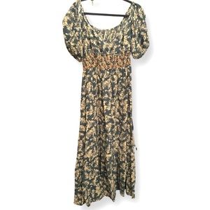 Free People Ellie Soft Seafoam Cottagecore Boho Maxi dress